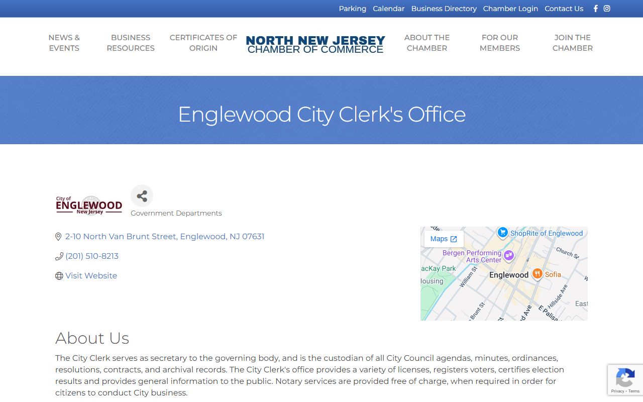 Englewood city clerk office phone directory listing