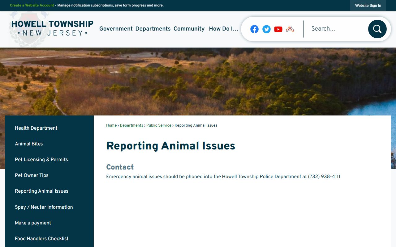 Howell Township Municipal Clerk phone directory and records access