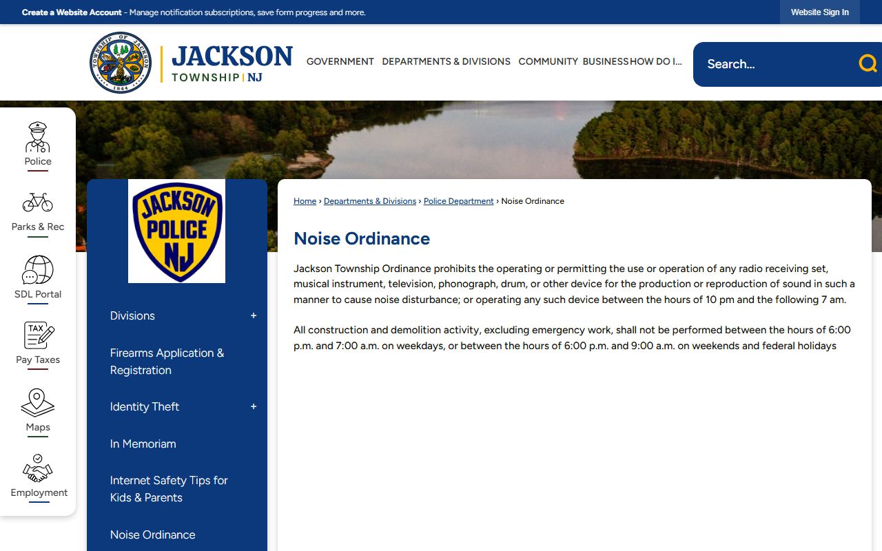 Jackson Township Municipal Clerk phone directory and contact records