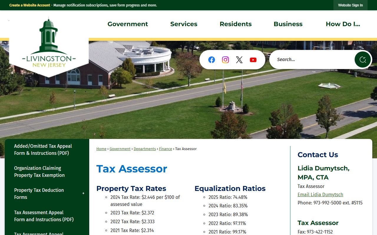Livingston Township phone directory municipal clerk portal