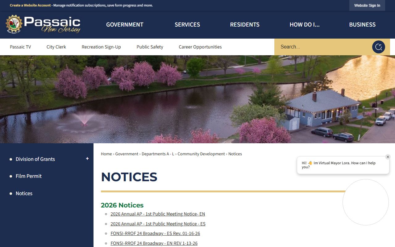 Passaic Municipal Clerk phone directory contact page