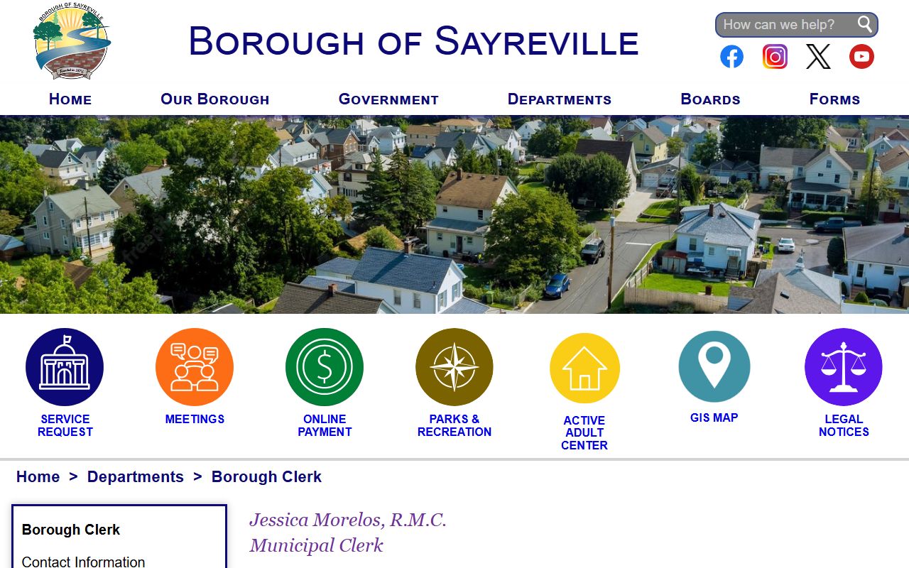 Sayreville Borough Clerk office phone directory contacts