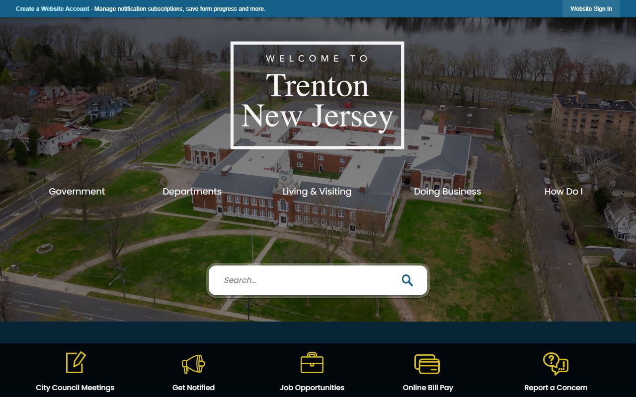 Trenton city website for phone directory and public records access