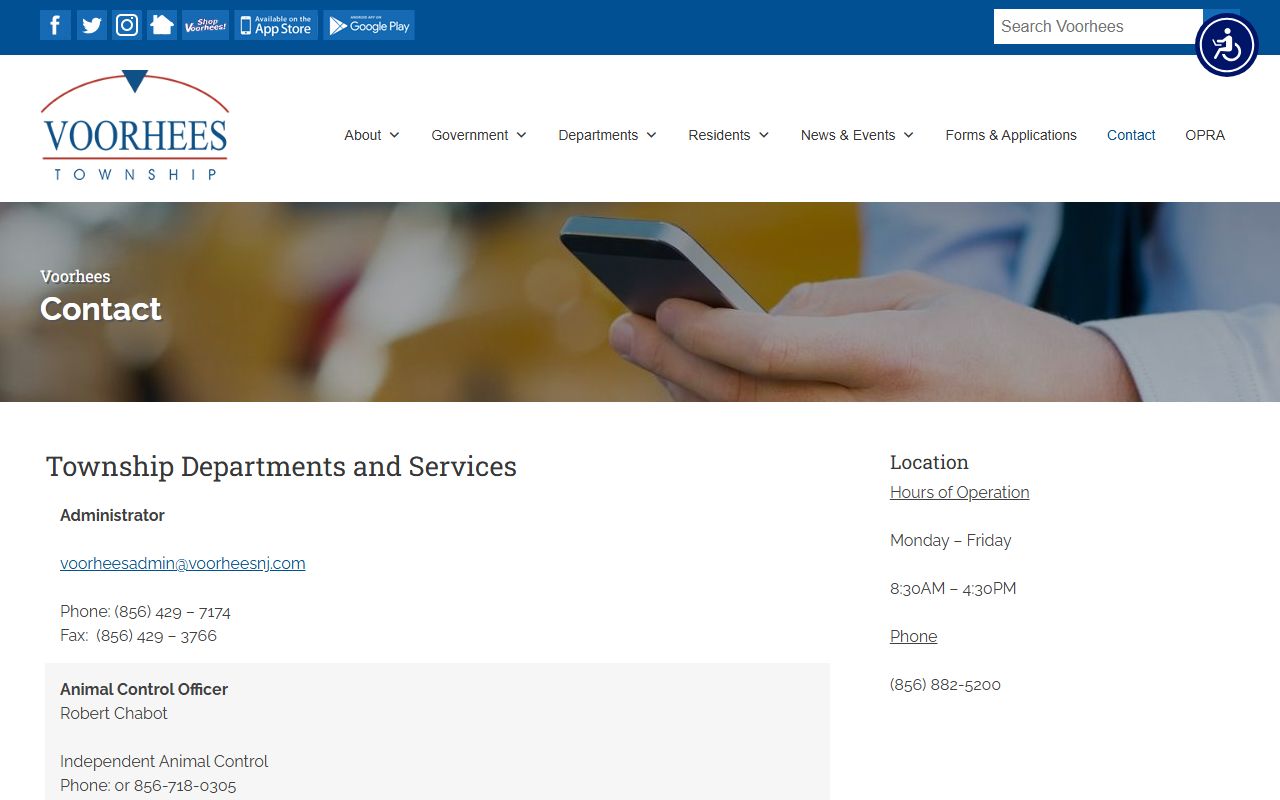 Voorhees Township contact directory for phone number lookups