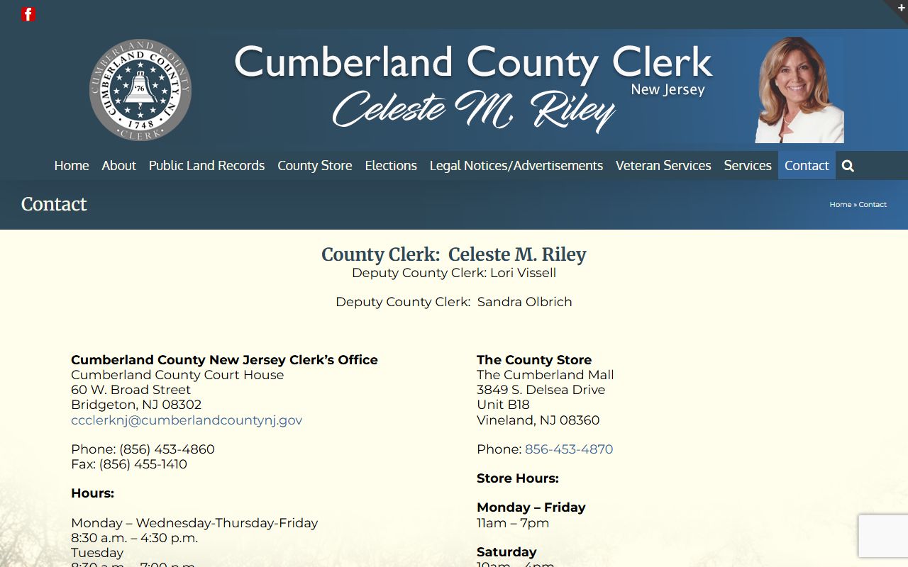 Cumberland County phone directory contact information