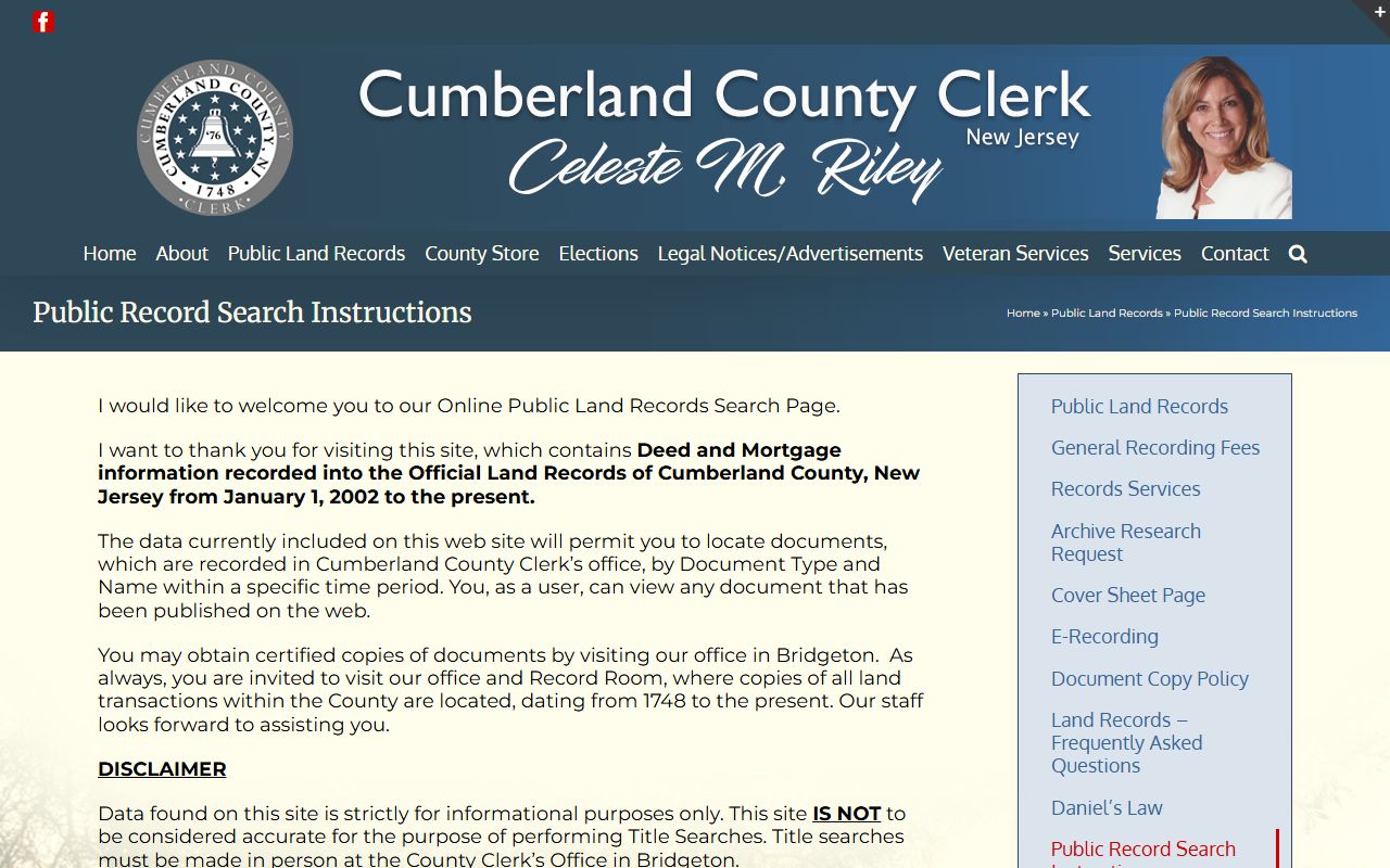 Cumberland County phone directory public search portal