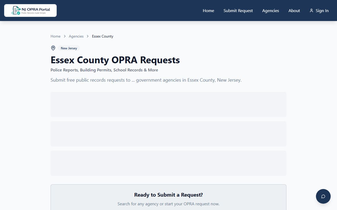 Essex County phone directory OPRA portal