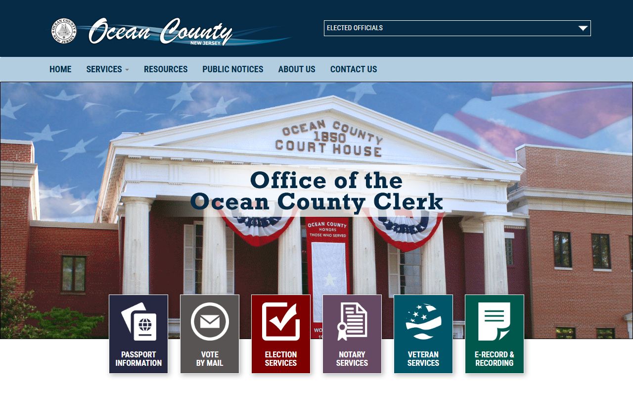 Ocean County phone directory clerk office