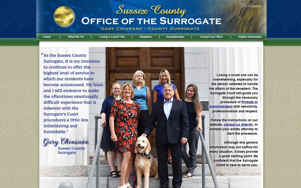 Sussex County phone directory surrogate office