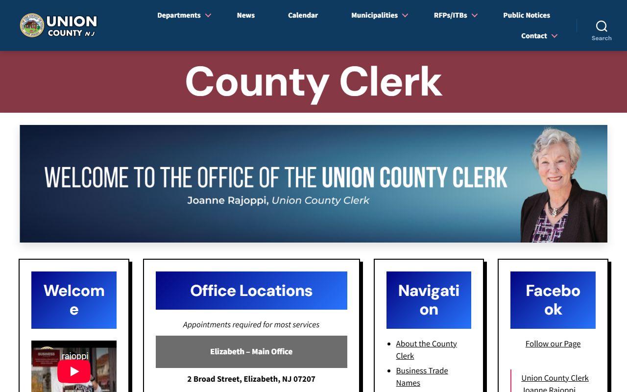 Union County phone directory clerk office