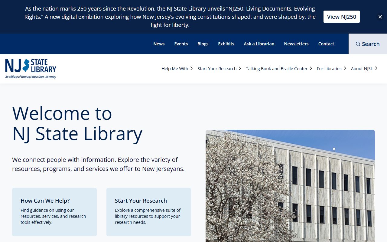 New Jersey State Library phone directory resources